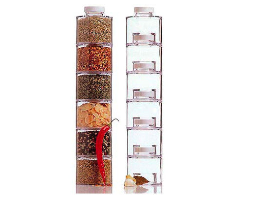 Transparent Stackable Seasoning Container for Herbs and Spices