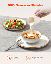 18-piece Ceramic Plates and Bowls Dinnerware Set