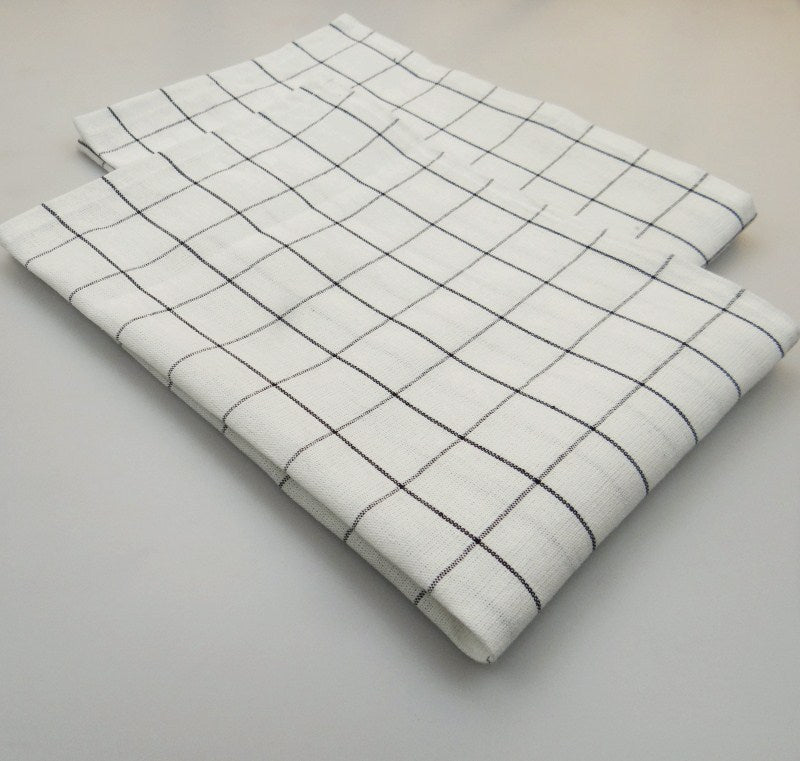 Line and Checkered Style Tea Towel Napkin for Kitchen