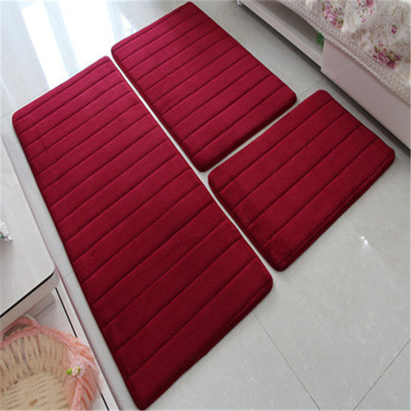 Memory Foam Floor Mat Seat Cushion Bath Mat 3-piece Set