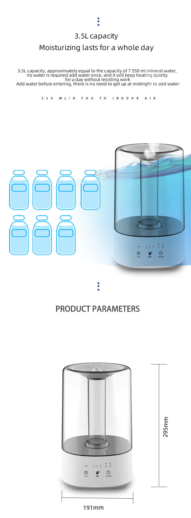 Home Office Bedroom Ultrasonic Aromatherapy Humidifier