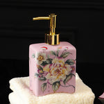 美丽的欧式花卉陶瓷洗手液乳液瓶
