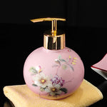 美丽的欧式花卉陶瓷洗手液乳液瓶