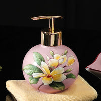 Красивая керамическая бутылка для лосьона для рук с цветочным рисунком в европейском стиле