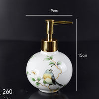 Красивая керамическая бутылка для лосьона для рук с цветочным рисунком в европейском стиле