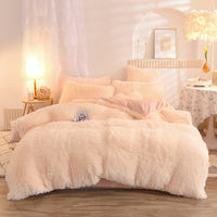 Luxury Thick Fleece Duvet Cover Queen King Winter Warm Bed Quilt Cover Pillowcase Set