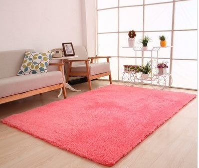 Living Room Rug Area Solid Color Fluffy Soft Home Decor Plush Carpet