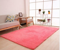 Living Room Rug Area Solid Color Fluffy Soft Home Decor Plush Carpet