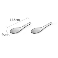 Japanese Ceramic Rice Bowl and Spoon Household Tableware