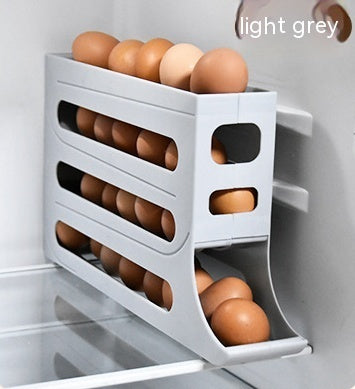4-Layer Automatic Egg Roller Sliding Egg Storage Tray for Refrigerator
