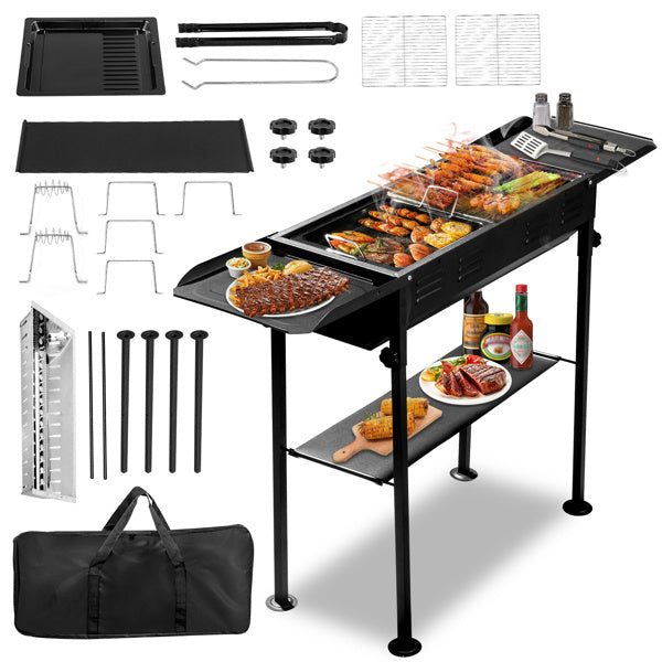 Portable Outdoor Barbecue Grill Stand and Accessories
