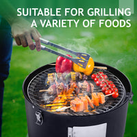 Black Double-walled Cylindrical Charcoal Grill