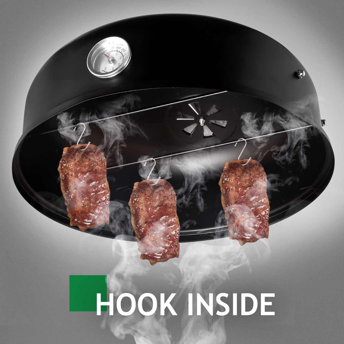 Black Double-walled Cylindrical Charcoal Grill