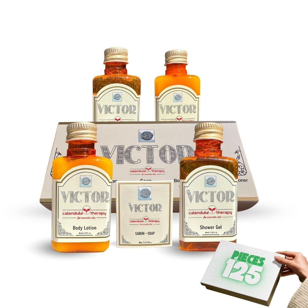 Набор туалетных принадлежностей Roomsium от Victor с ароматом ягод годжи, дорожный размер, 125 предметов, идеально подходит для хозяев, домов, отелей, спа-салонов и сувенирных магазинов