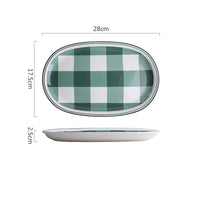 Checked Style Bowl Dish Spoon Dinnerware