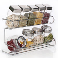 Glass Seasoning, Herbs, Spices Storage Containers Set