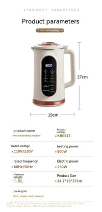 Mini Multifunctional Soybean Milk Maker Machine with Digital Display