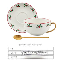 Beautiful Classic Christmas Design Teapot Cup and Saucer Gift Set
