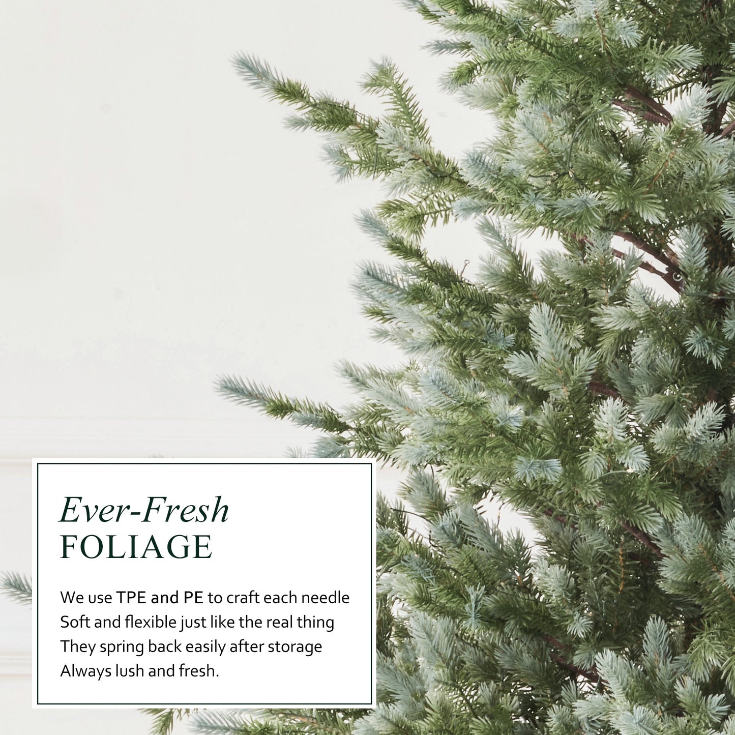 7.5ft Artificial Christmas Tree Pre-Lit with 4,076 Branch Tips & 1,518 Low-Voltage Warm LED Lights