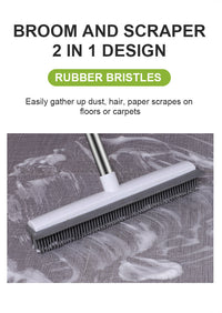 Pet Hair Rubber Carpet Rug Floor Broom with Soft Rubber Bristles