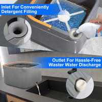 Spin Mop and Bucket System with Dual Compartment Mop Bucket, Thick Washable Microfiber Mop Pads for Home Cleaning