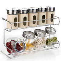 Glass Seasoning, Herbs, Spices Storage Containers Set
