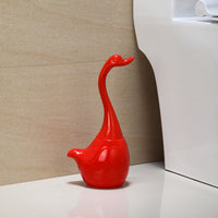 Ceramic Base Plastic Handle Creative Swan Design Toilet Brush Set