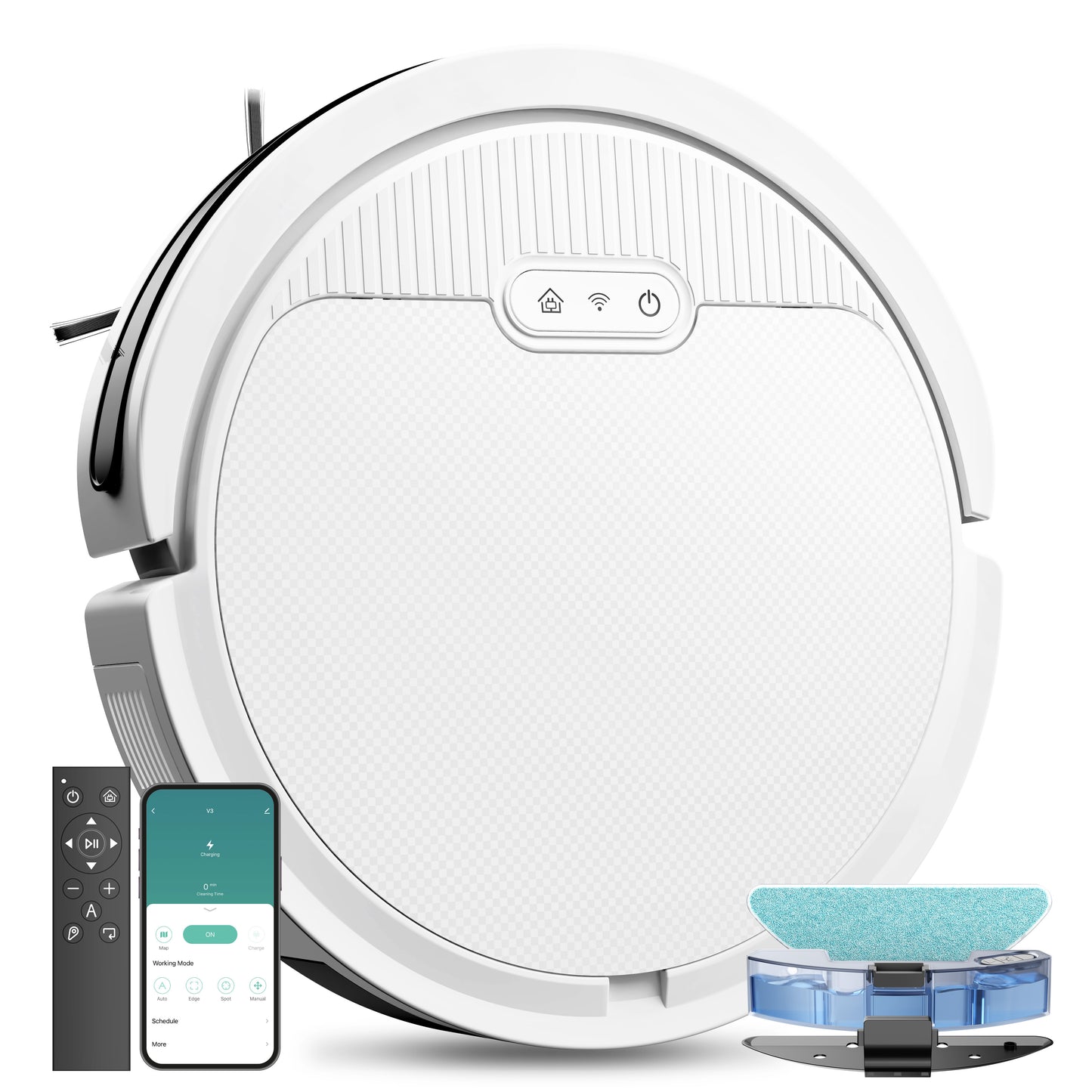 Self-Charging 3-in-1 Combo Robot Vacuum and Mop Cleaner for Home, Pet Hair