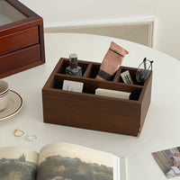 Retro Wood Desktop Grid Storage Box
