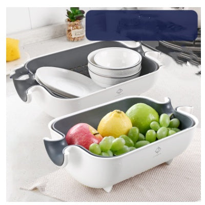 Двойная корзина для слива, чаша для мытья посуды, кухонное сито