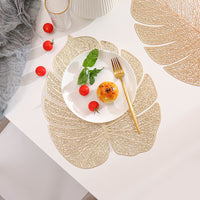 Nordic Style Hollow PVC Artificial Monstera Leaf Placemat Mat