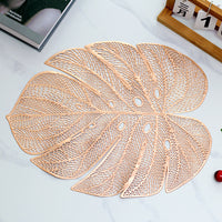 Nordic Style Hollow PVC Artificial Monstera Leaf Placemat Mat