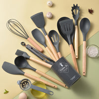 14-Piece BPA Free Silicone Non-stick Kitchen Utensils Set