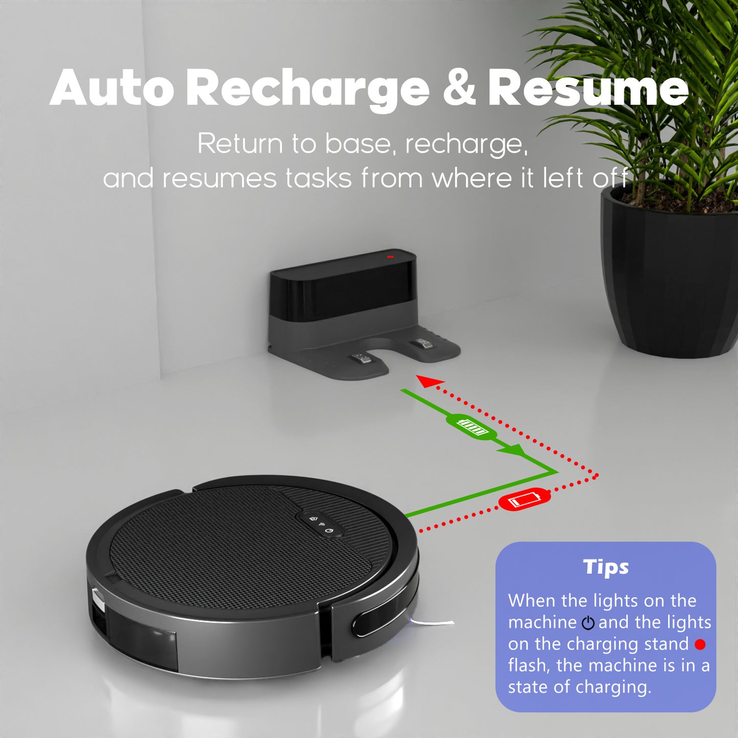 Self-Charging 3-in-1 Combo Robot Vacuum and Mop Cleaner for Home, Pet Hair