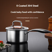 Кастрюля из нержавеющей стали с антипригарным покрытием и крышкой