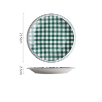 Checked Style Bowl Dish Spoon Dinnerware