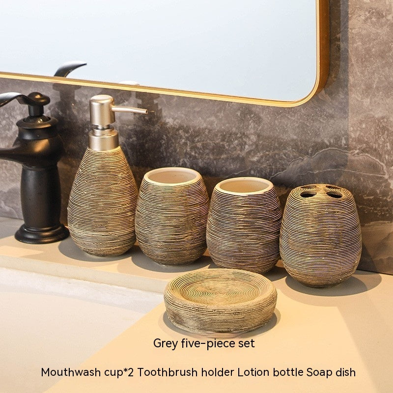 Vintage Style Toiletries Ceramic 5-piece Set