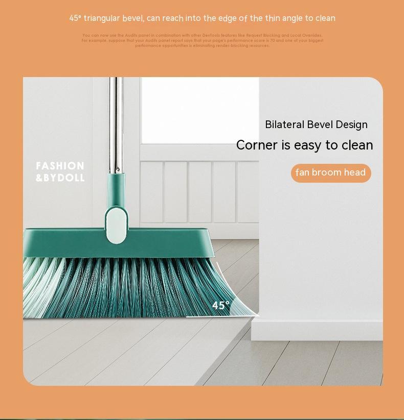 180-degree Rotation and Foldable Household Standing Broom Dustpan Set