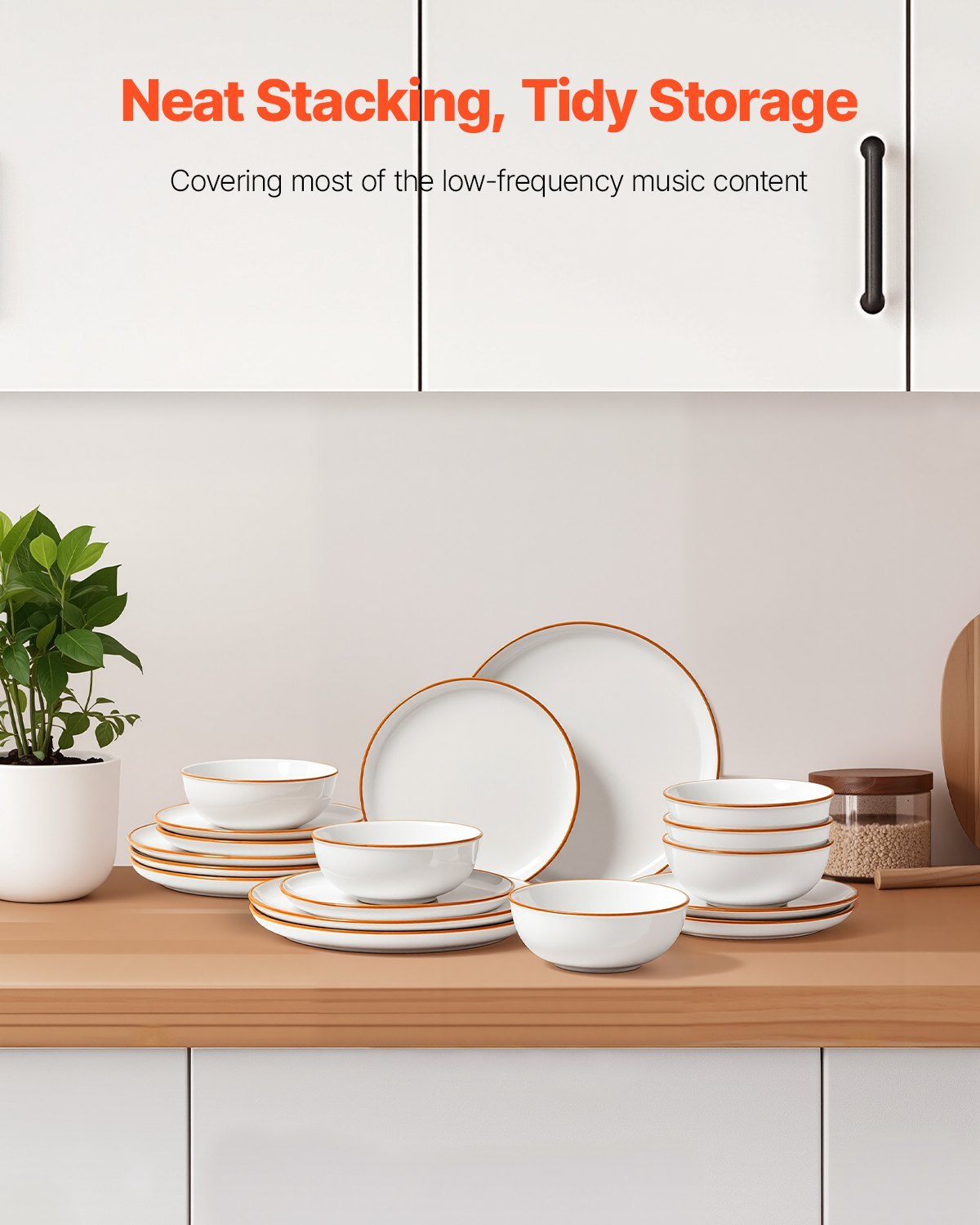 18-piece Ceramic Plates and Bowls Dinnerware Set