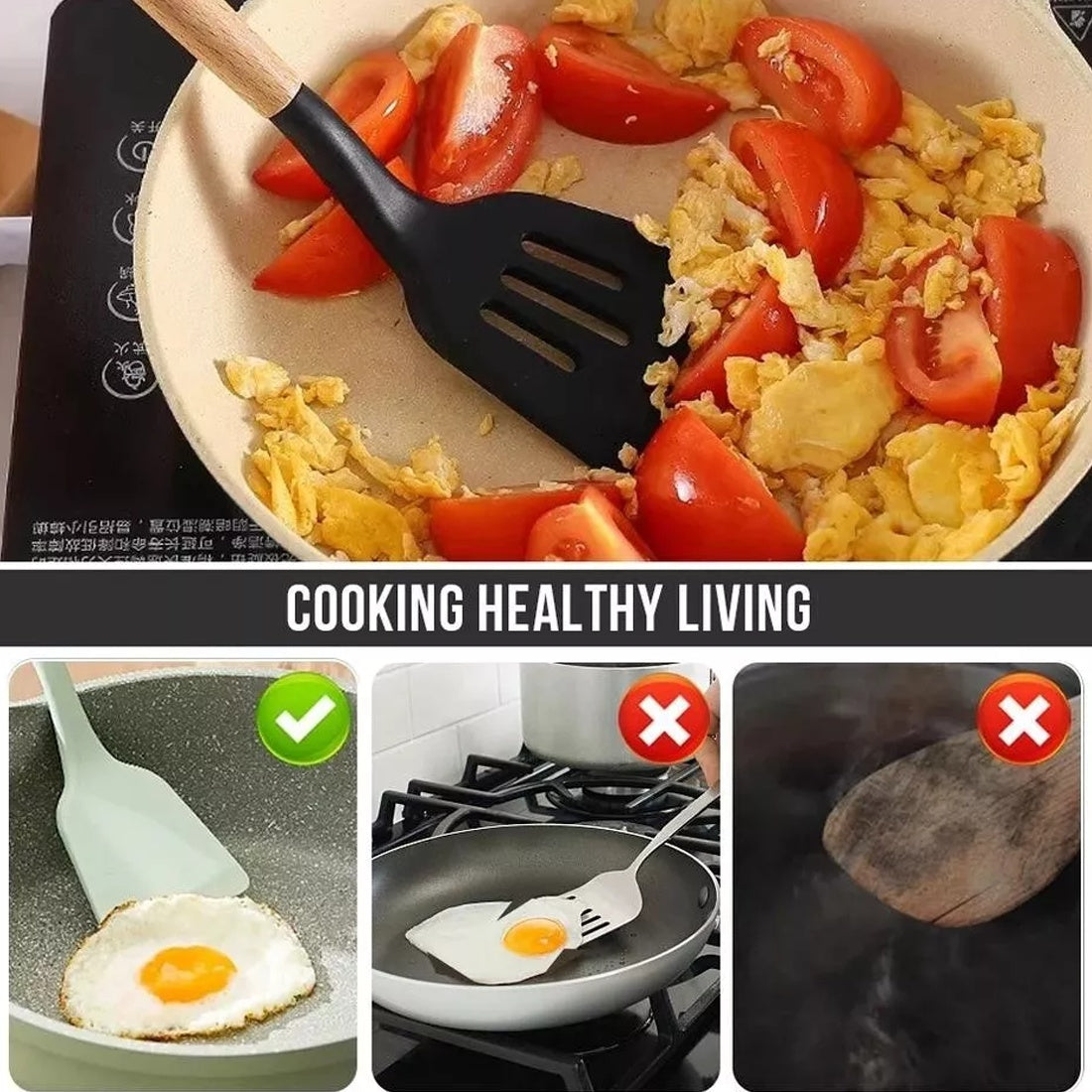 14-Piece BPA Free Silicone Non-stick Kitchen Utensils Set
