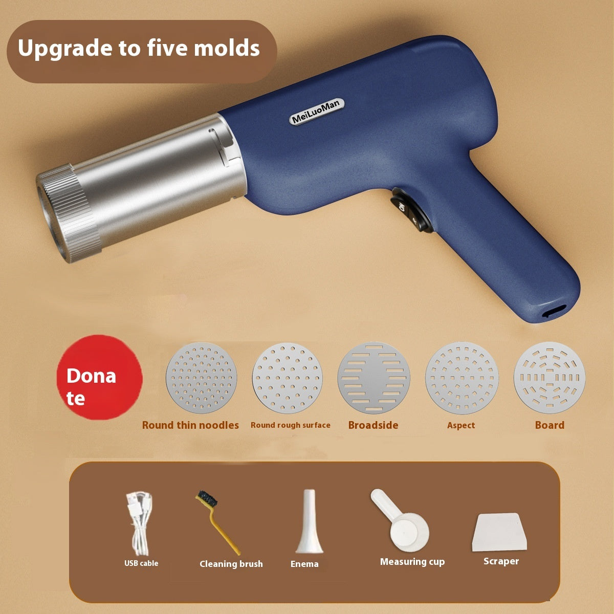 Бытовая портативная ручная электрическая автоматическая лапшерезка