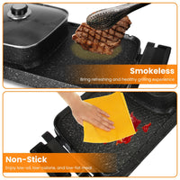 2-in-1 Electric Hot Pot With Grill 2800W Smokeless Non-Stick Korean BBQ Grill Shabu Shabu Hot Pot Combo With Independent Temperature Control 5 Gears Firepower For 3-10 People