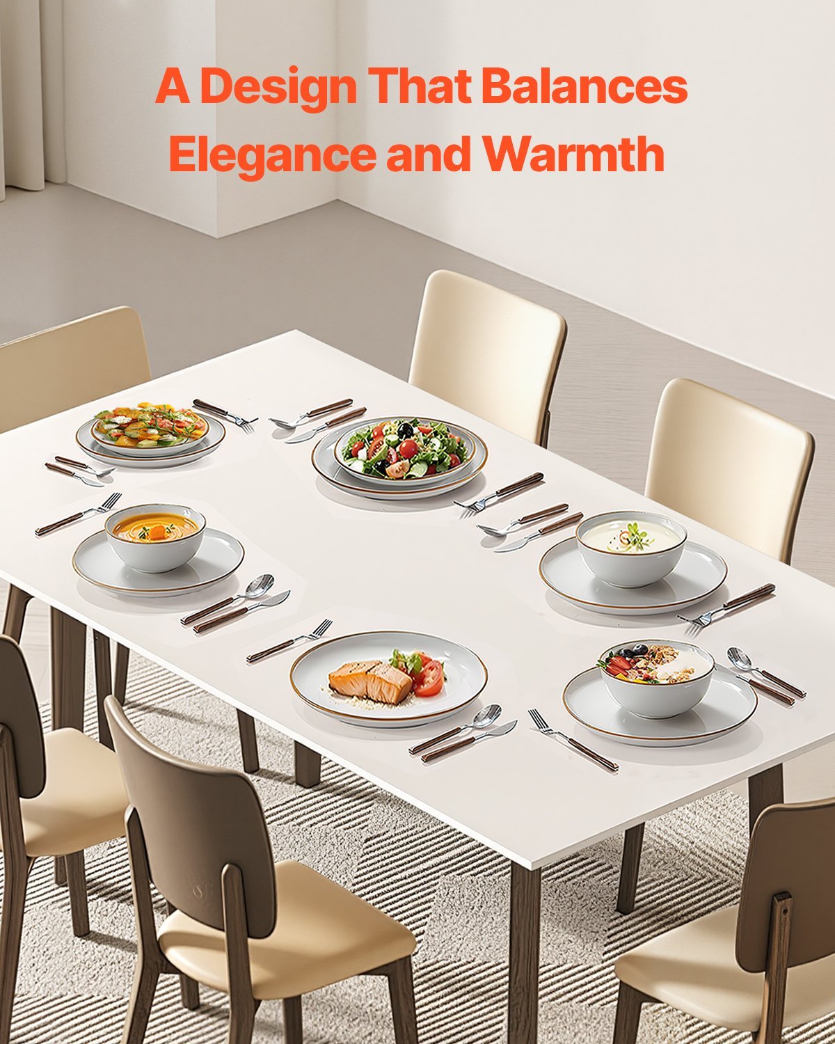 18-piece Ceramic Plates and Bowls Dinnerware Set