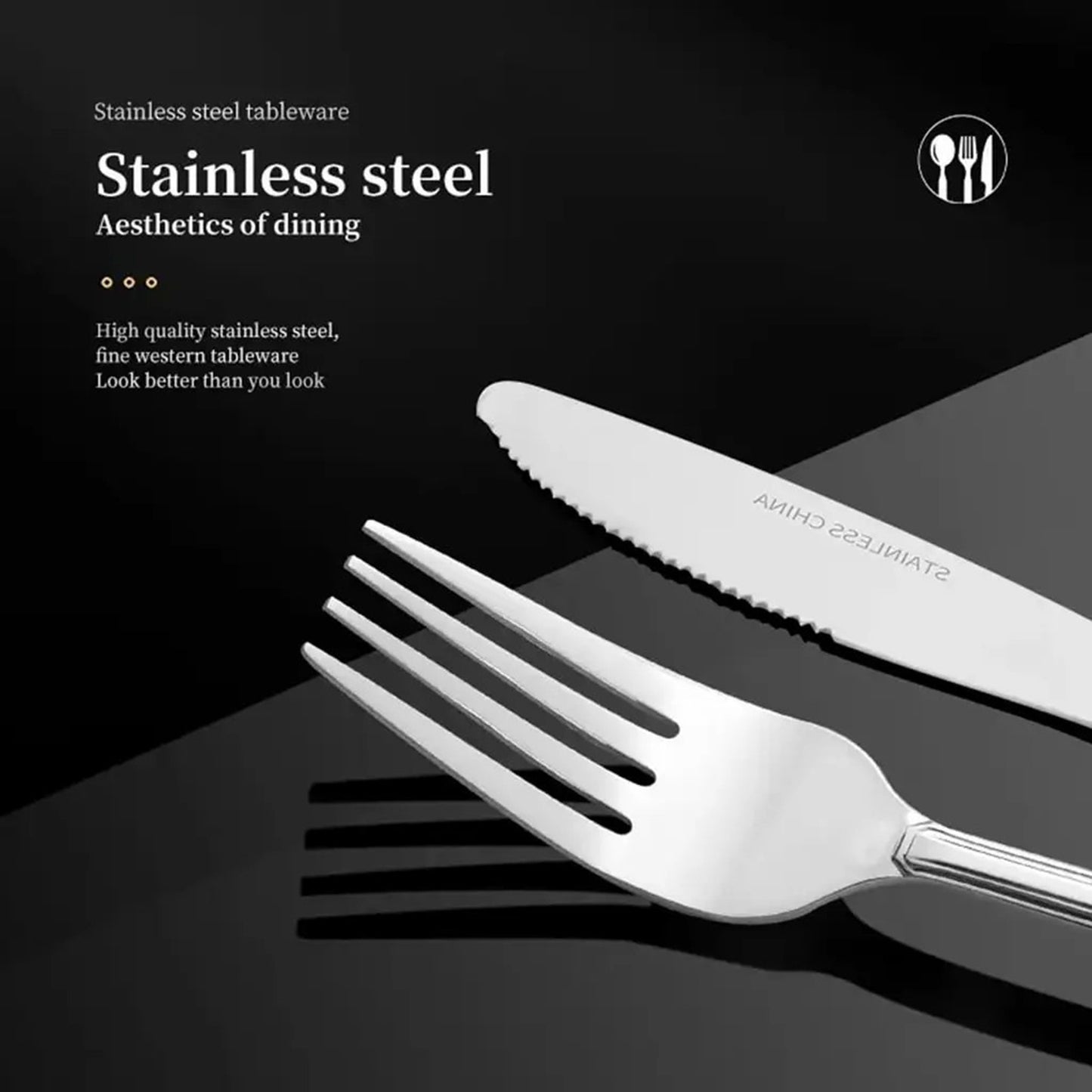16-piece High-end Stainless Steel Tableware Family Cutlery Set