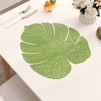 Nordic Style Hollow PVC Artificial Monstera Leaf Placemat Mat