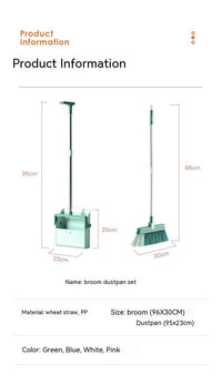 180-degree Rotation and Foldable Household Standing Broom Dustpan Set