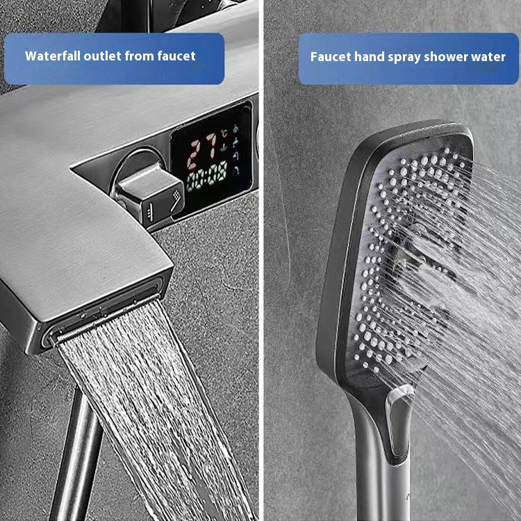 Hot and Cold Shower Head and Faucet Set with Digital Display