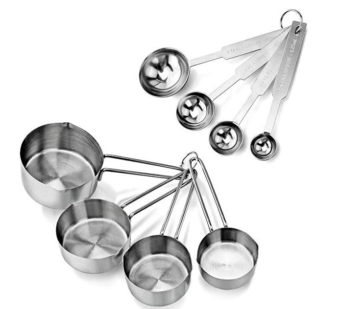 8-piece Measuring Cups and Spoons Baking Tools Bundle