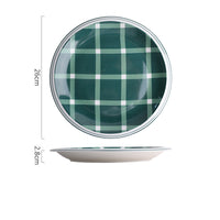 Checked Style Bowl Dish Spoon Dinnerware