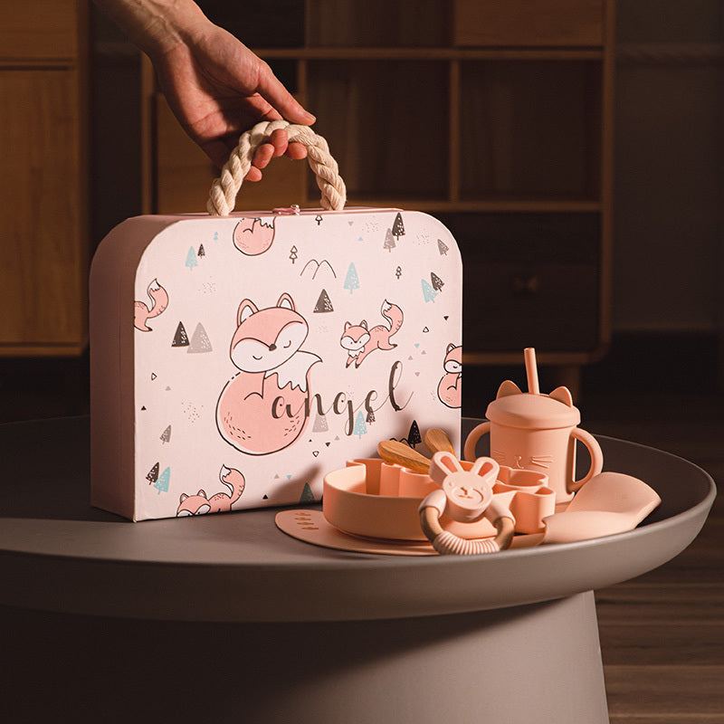 Подарочный набор детской силиконовой посуды для новорожденных